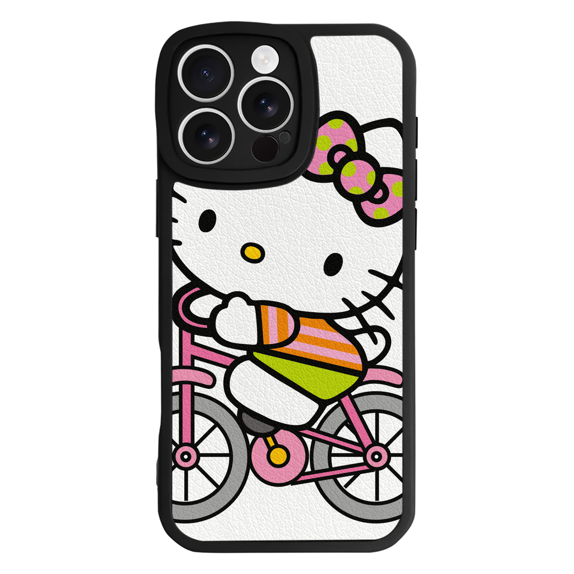 （画像用） Hello Kitty ハローキティ 【iPhone 16シリーズ対応】シリコンスマホケース（レザー調） 材質：シリコン